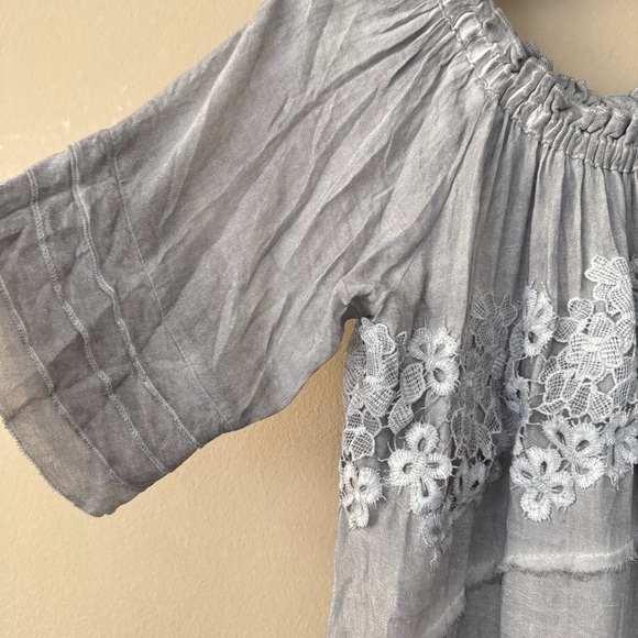 NWOT POL Boho Gauzy Lace Blouse Top Size S - Picture 6 of 8